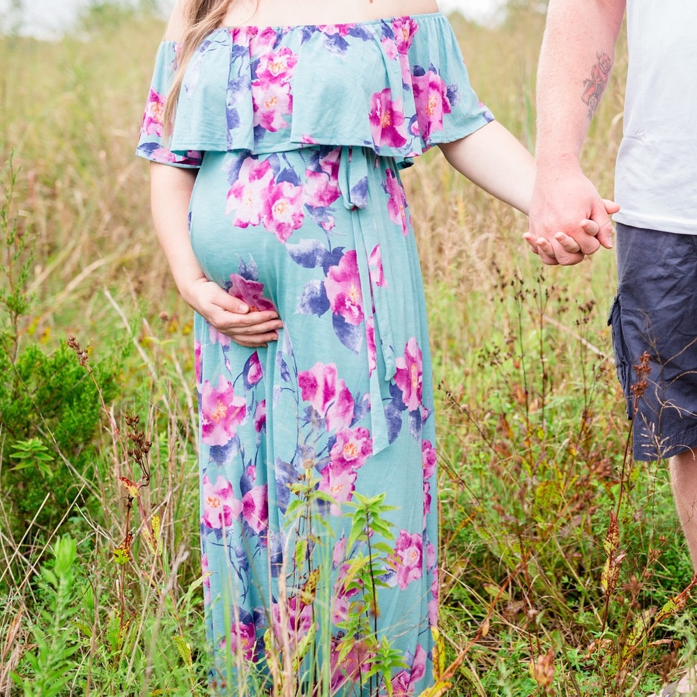 Pink blush maternity dress